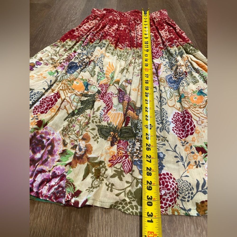 Retro Y2K Oriental Colorful Maxi Skirt:Bohemian Boho Maximalist Kantha Asian - Picture 5 of 8